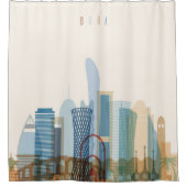 Doha, Qatar | City Skyline Douchegordijn (Voorkant)