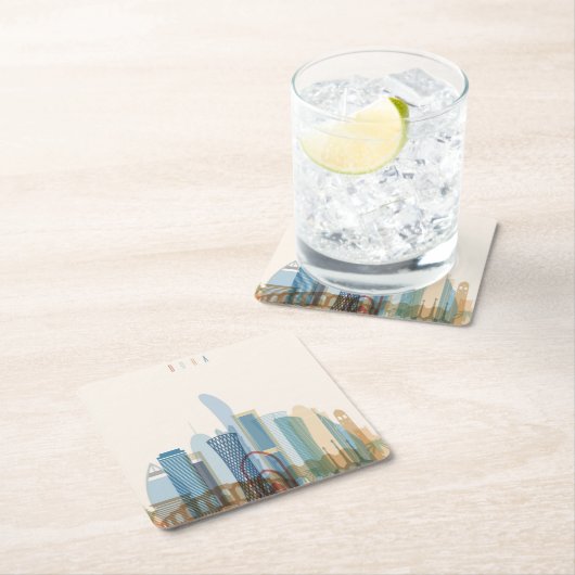 Doha, Qatar | City Skyline Kartonnen Onderzetters (Insitu)