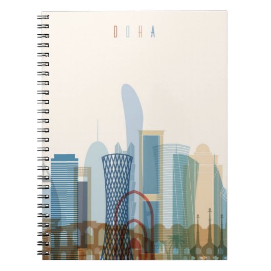 Doha, Qatar | City Skyline Notitieboek (Voorkant)