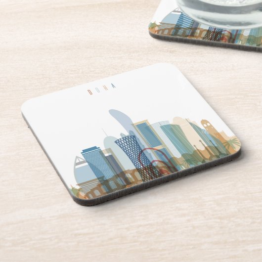 Doha, Qatar | City Skyline Onderzetter (Linkerzijde)