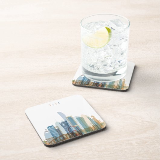 Doha, Qatar | City Skyline Onderzetter (Rechterzijde)