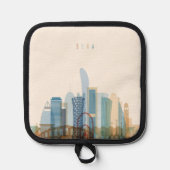 Doha, Qatar | City Skyline Pannenlap (Voorkant)