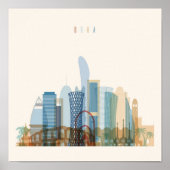 Doha, Qatar | City Skyline Poster (Voorkant)