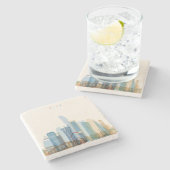 Doha, Qatar | City Skyline Stenen Onderzetter (Zijkant)