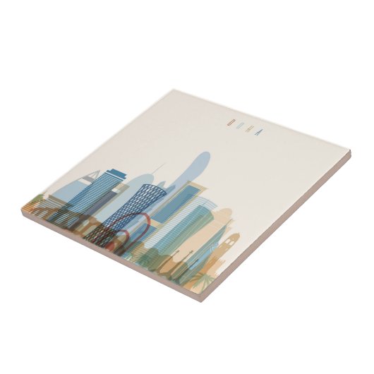 Doha, Qatar | City Skyline Tegeltje (Zijkant)