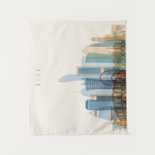 Doha, Qatar | City Skyline Wandkleed (Voorkant)