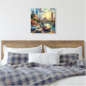 Doha Qatar Corniche Oldtimers Canvas Print Rekbaar (Insitu (Slaapkamer))