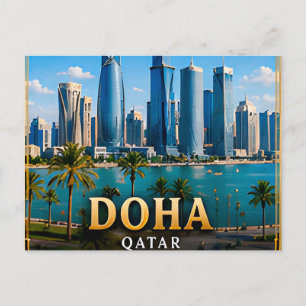 Doha Qatar Modern Midden-Oosten Ontsnapping 📍 Briefkaart