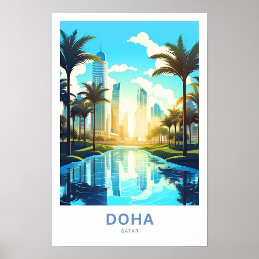 Doha Qatar Reisprint Poster (Voorkant)