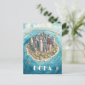 Doha Qatar Reizen Briefkaart (Staand voorkant)