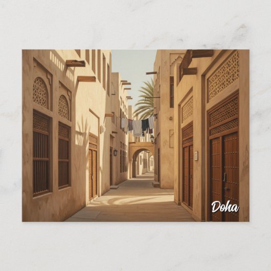 Doha Qatar Reizen Briefkaart (Voorkant)