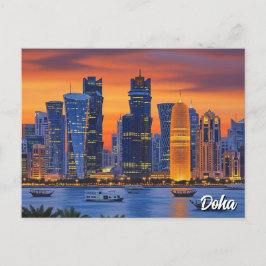 Doha Qatar Reizen Briefkaart