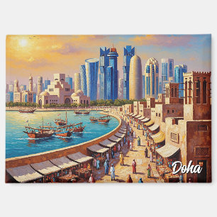 Doha Qatar Reizen Magneet