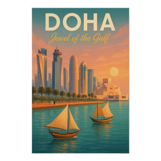 Doha, Qatar Reizen Perfect Poster (Voorkant)