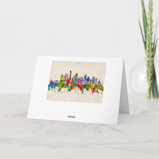 Doha Qatar Skyline Feestdagen Kaart (Achterkant)