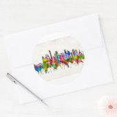 Doha Qatar Skyline Ronde Sticker (Envelop)