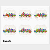 Doha Qatar Skyline Ronde Sticker (Vel)