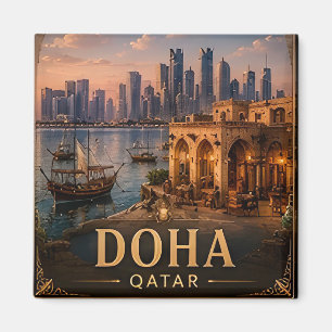 🧲 Doha Qatar Vakantie Aandenken Voor Reizigers 🧲 Magneet