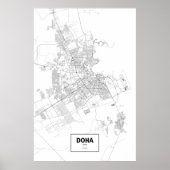 Doha, Qatar (zwart op wit) Poster (Voorkant)