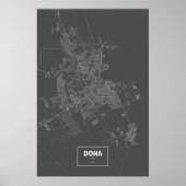 Doha, Qatar (zwart wit) Poster (Voorkant)