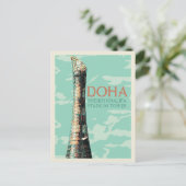 Doha Sheikh Khalifa Stadium illustratie Qatar Pos Briefkaart (Staand voorkant)