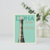 Doha Sheikh Khalifa Stadium illustratie Qatar Pos Briefkaart (Staand voorkant)