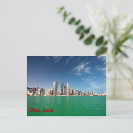 Doha Skyline, 2011 Briefkaart (Staand voorkant)