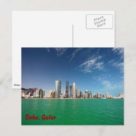 Doha Skyline, 2011 Briefkaart (Voorkant / Achterkant)