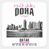 Doha Vierkante Sticker (Voorkant)