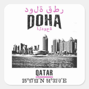 Doha Vierkante Sticker