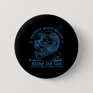 Doheny Beach Surfende Meisje Stille Oceaan Surfpla Ronde Button 5,7 Cm