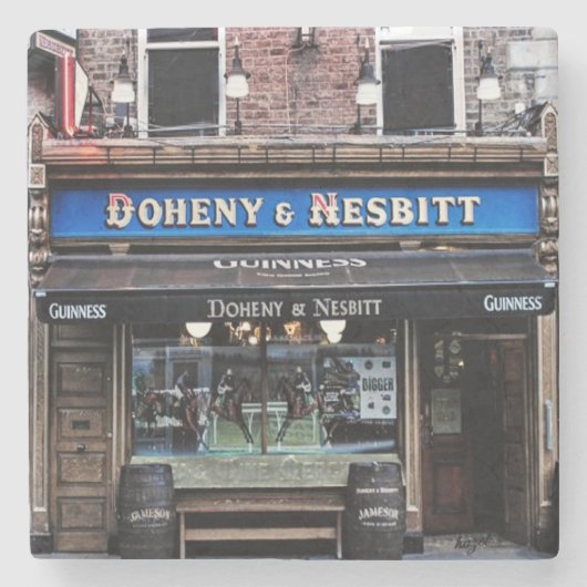 Doheny en Nesbitt, Irish Pub Marble Onderzetter. Stenen Onderzetter (Voorkant)