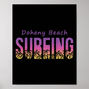 Doheny State Beach Surfershirt, Retro Californië Poster