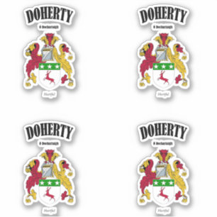 Doherty Crest Ierse vertaling en betekenis (x4) Sticker