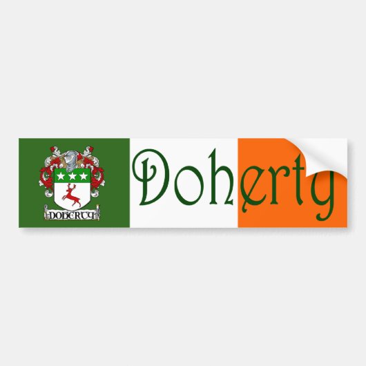 Doherty Wapenschild Vlag Bumpersticker (Voorkant)