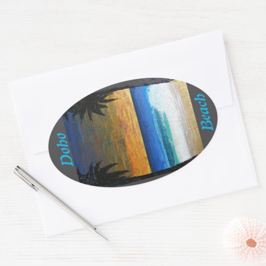 Doho strand ovale sticker (Envelop)