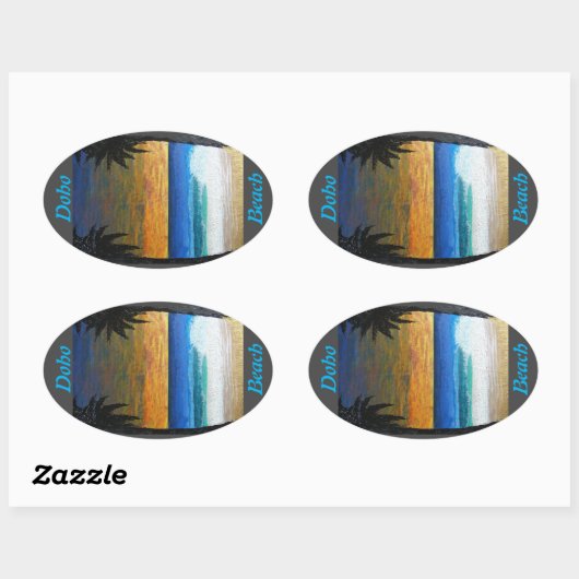 Doho strand ovale sticker (Vel)