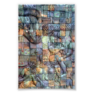 Doi Inthanon Chedi Carved Tegels Foto Afdruk