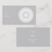 Doily. Afbeelding rond de witte kant. Visitekaartje (Voorkant / Achterkant)