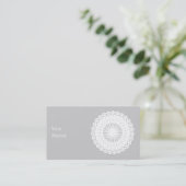 Doily. Afbeelding rond de witte kant. Visitekaartje (Staand voorkant)