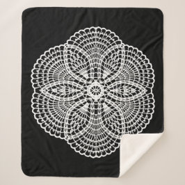 Doily Art Sherpa Blanket Sherpa Deken