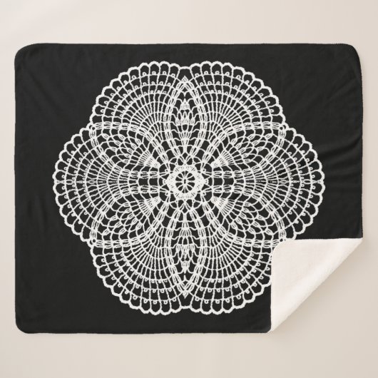Doily Art Sherpa Blanket Sherpa Deken (Voorkant (horizontaal))