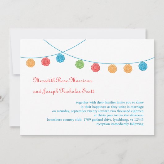 Doily Garland Wedding Invitation Kaart (Voorkant)