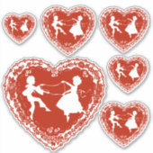  doily hart silhouet, diverse maten sticker (Voorkant)