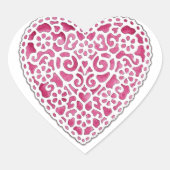 Doily Heart Hart Sticker (Voorkant)