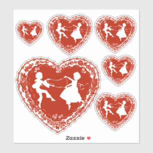 Doily Heart Silhouette, Assorted Sizes Sticker