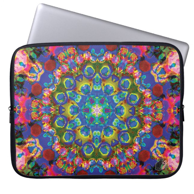 Doily Kaleidoscoop laptophoes Laptop Sleeve (Voorkant)