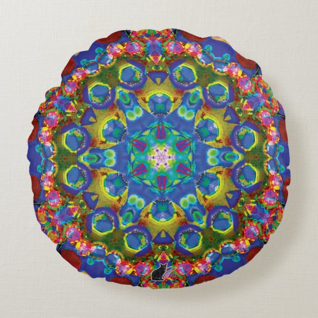 Doily Kaleidoscoop Rond Kussen (Voorkant)