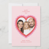 Doily Lace Heart Valentine's Day Photo Feestdagenkaart (Voorkant)