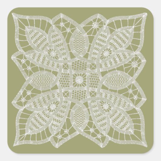 Doily Lace Square Sticker (Voorkant)